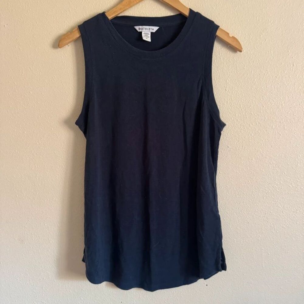 Athleta Breezy Tank Navy Blue Modal Sleeveless Relaxed Top M